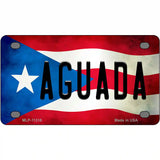 Aguada Puerto Rico Flag License Plate Metal Novelty 4" x 2.2" (MLP)