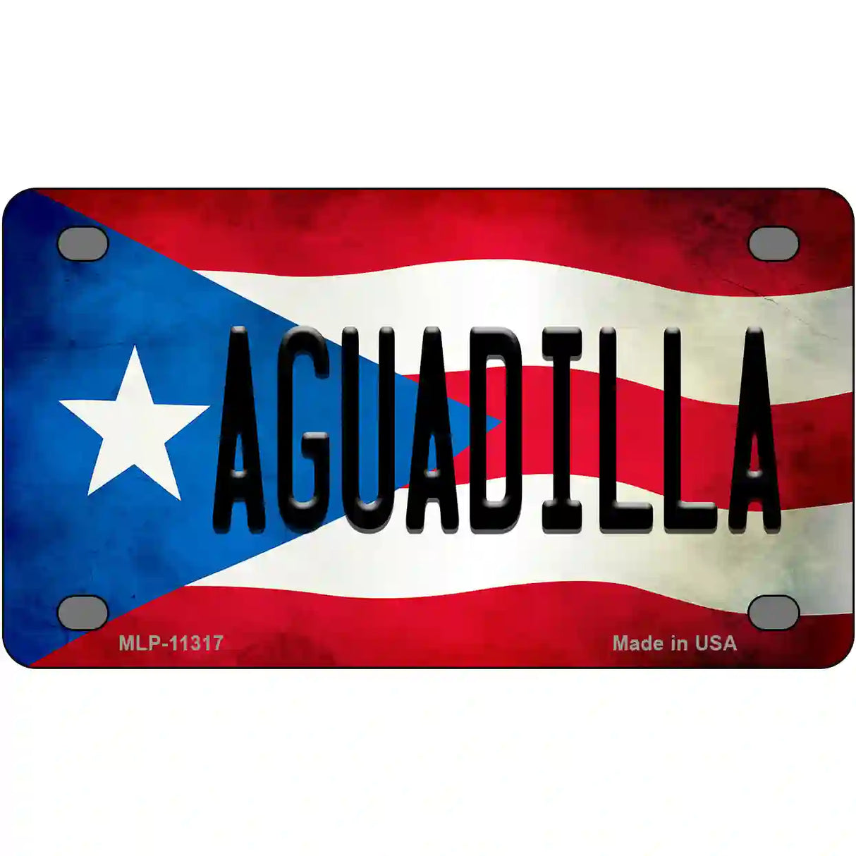 Aguadilla Puerto Rico Flag License Plate Metal Novelty 4" x 2.2" (MLP)