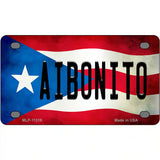 Aibonito Puerto Rico Flag License Plate Metal Novelty 4" x 2.2" (MLP)