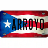 Arroyo Puerto Rico Flag License Plate Metal Novelty 4" x 2.2" (MLP)