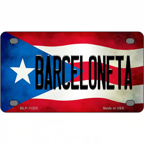 Barceloneta Puerto Rico Flag License Plate Metal Novelty 4" x 2.2" (MLP)