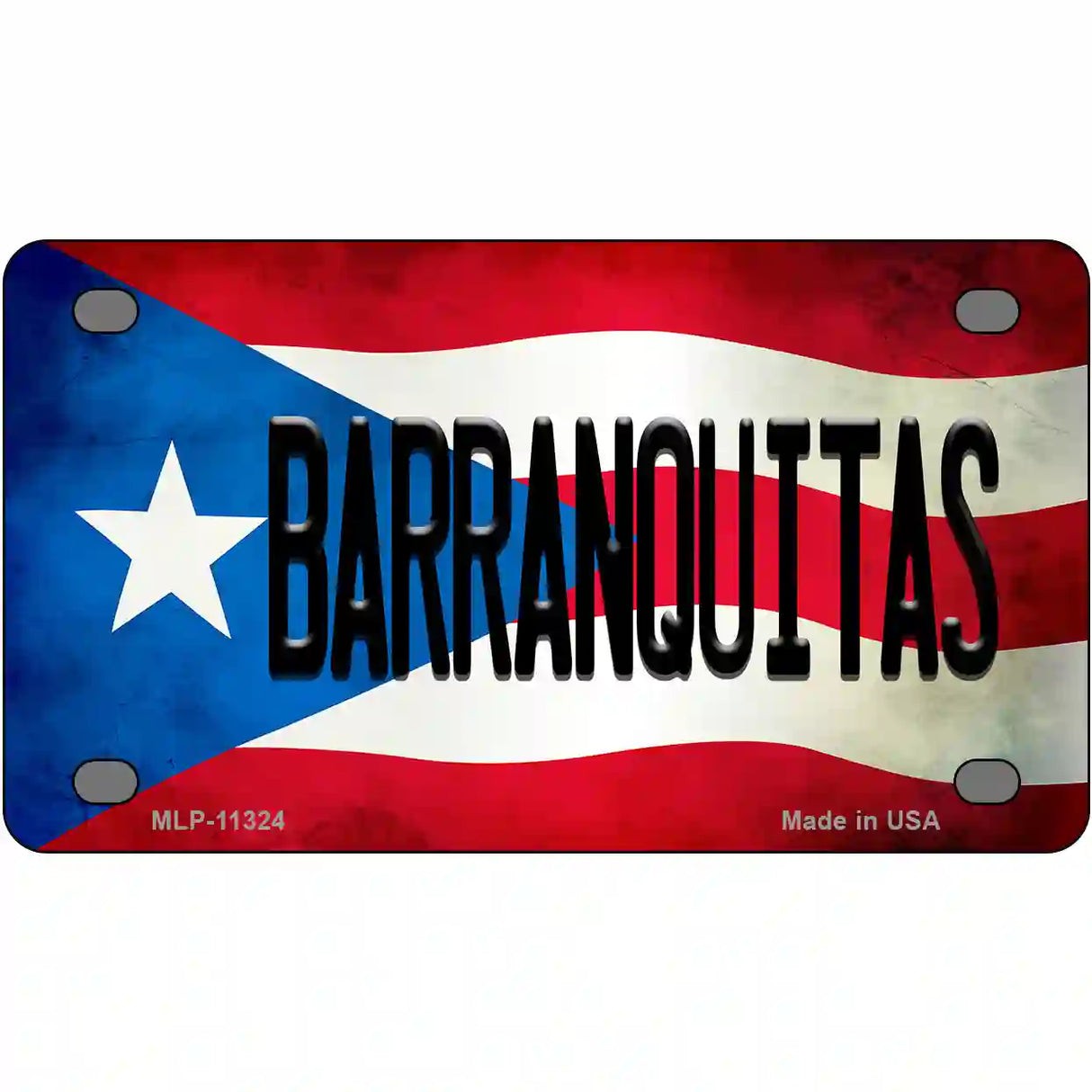 Barranquitas Puerto Rico Flag License Plate Metal Novelty 4" x 2.2" (MLP)