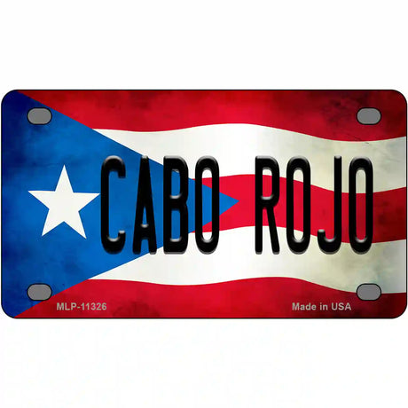 Cabo Rojo Puerto Rico Flag License Plate Metal Novelty 4" x 2.2" (MLP)