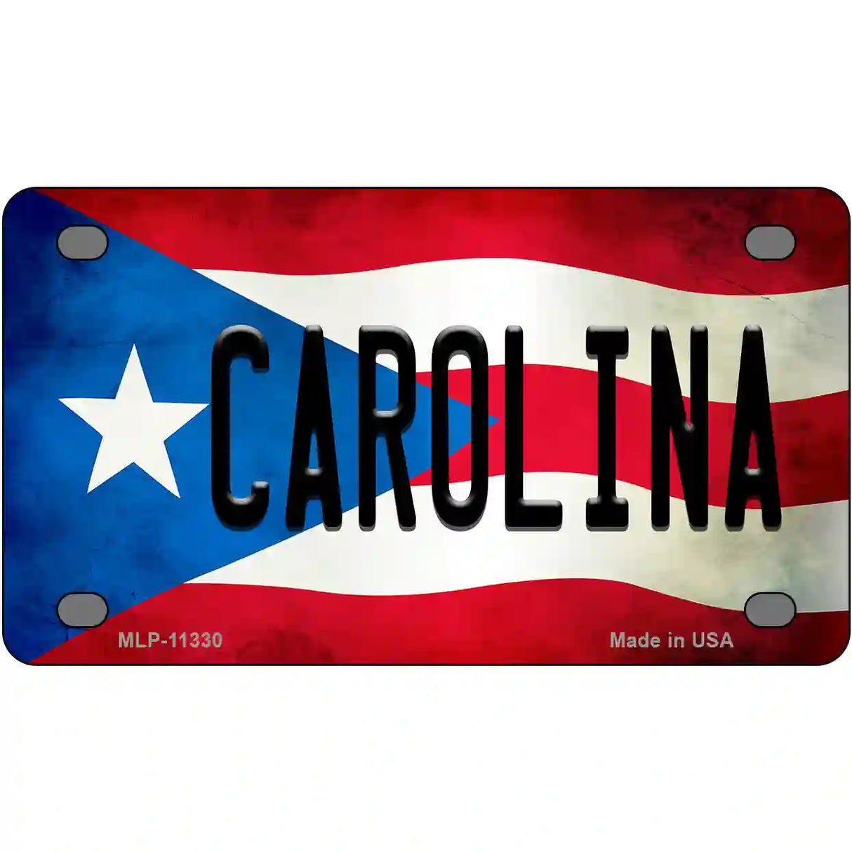 Carolina Puerto Rico Flag License Plate Metal Novelty 4" x 2.2" (MLP)