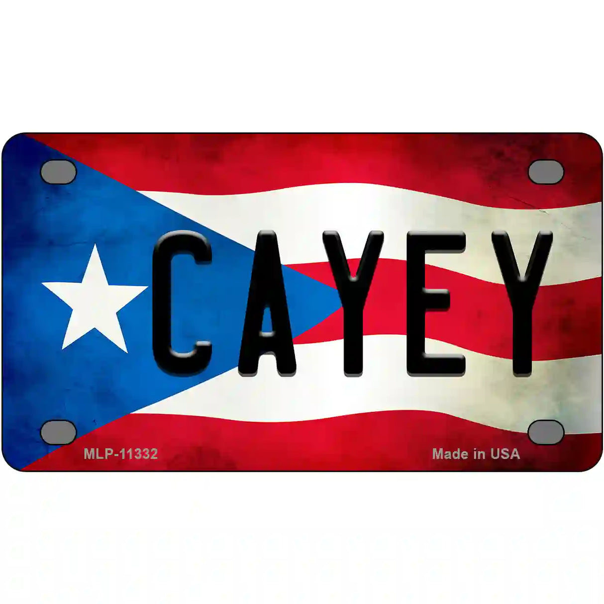 Cayey Puerto Rico Flag License Plate Metal Novelty 4" x 2.2" (MLP)