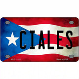 Ciales Puerto Rico Flag License Plate Metal Novelty 4" x 2.2" (MLP)