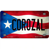 Corozal Puerto Rico Flag License Plate Metal Novelty 4" x 2.2" (MLP)