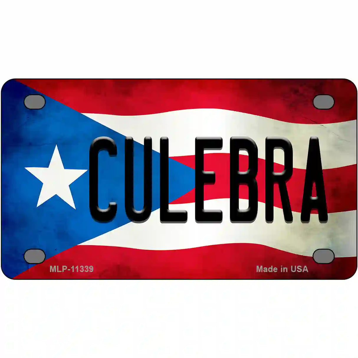 Culebra Puerto Rico Flag License Plate Metal Novelty 4" x 2.2" (MLP)