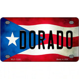 Dorado Puerto Rico Flag License Plate Metal Novelty 4" x 2.2" (MLP)