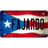 Fajardo Puerto Rico Flag License Plate Metal Novelty 4" x 2.2" (MLP)