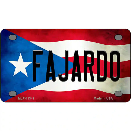 Fajardo Puerto Rico Flag License Plate Metal Novelty 4" x 2.2" (MLP)