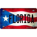 Florida Puerto Rico Flag License Plate Metal Novelty 4" x 2.2" (MLP)