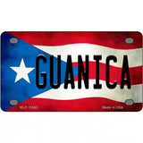 Guanica Puerto Rico Flag License Plate Metal Novelty 4" x 2.2" (MLP)