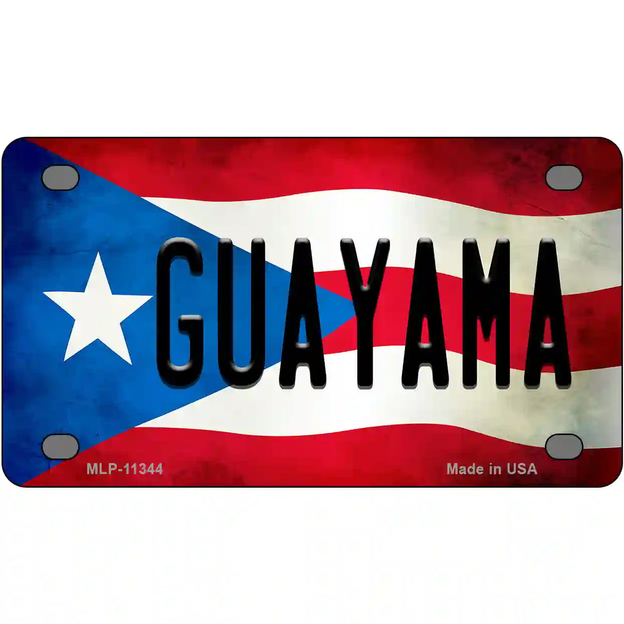 Guayama Puerto Rico Flag License Plate Metal Novelty 4" x 2.2" (MLP)