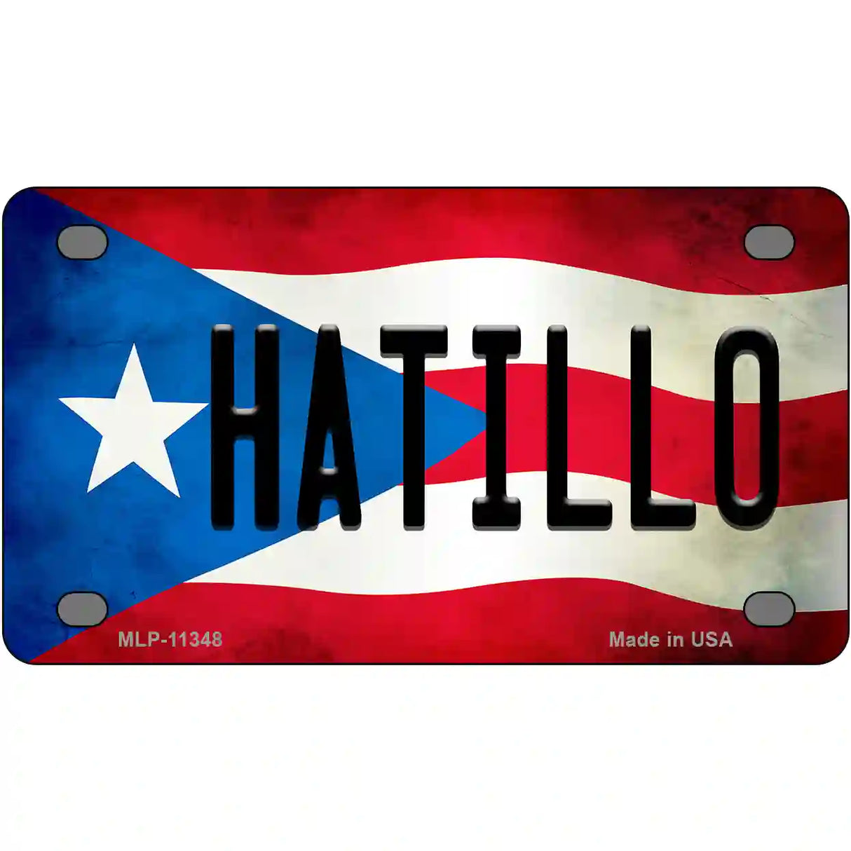 Hatillo Puerto Rico Flag License Plate Metal Novelty 4" x 2.2" (MLP)