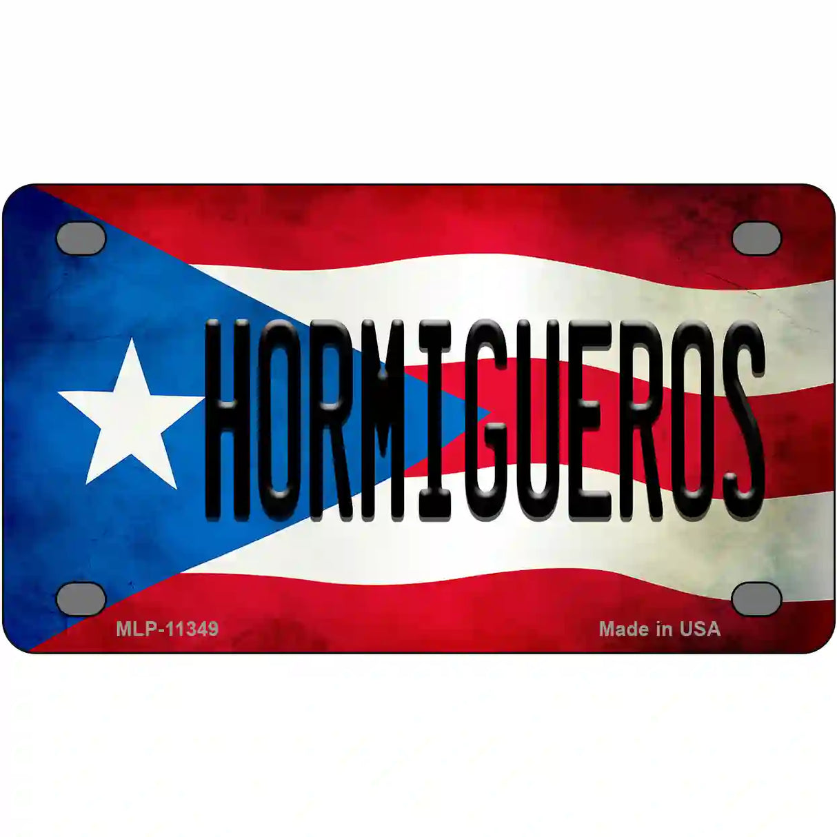 Hormigueros Puerto Rico Flag License Plate Metal Novelty 4" x 2.2" (MLP)