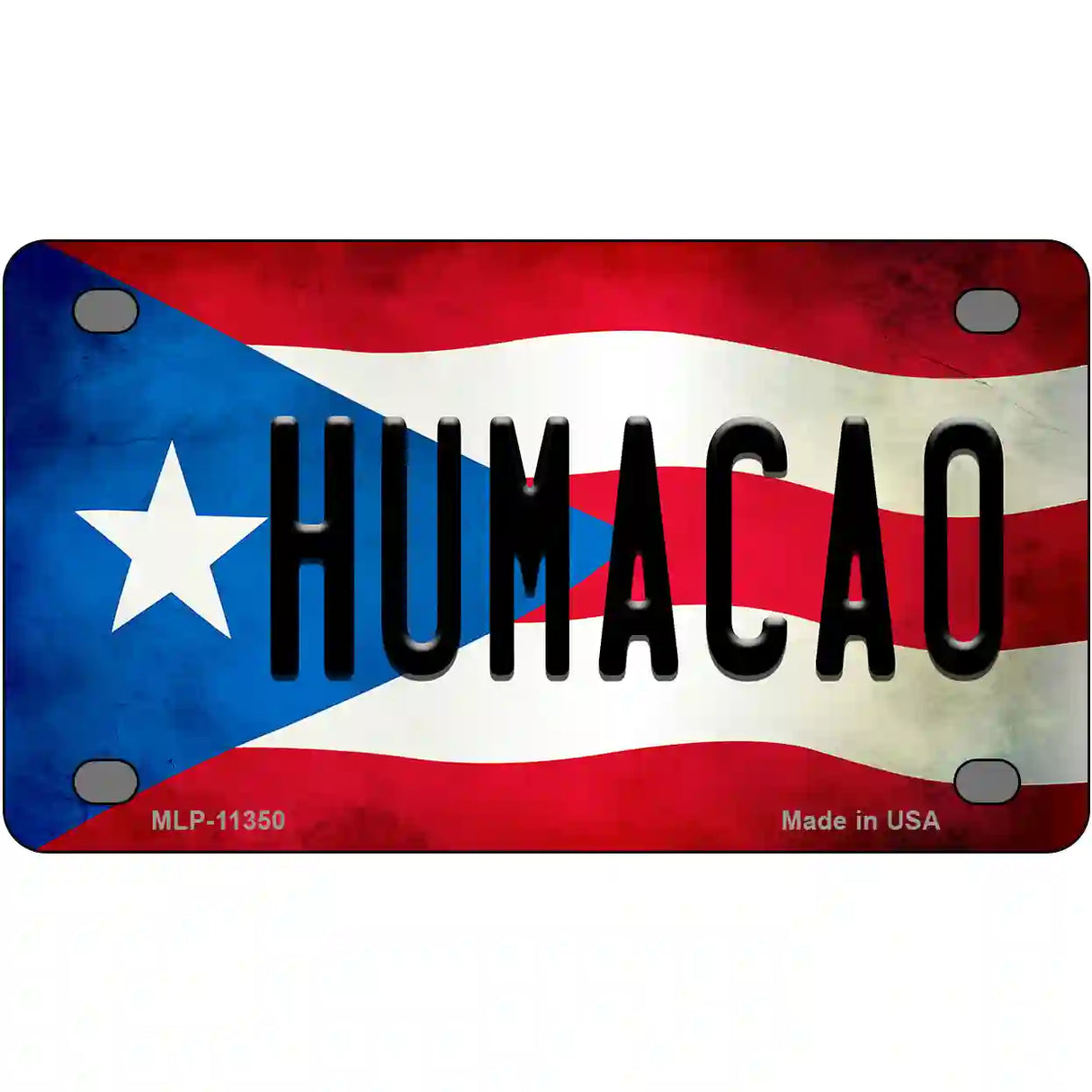 Humacao Puerto Rico Flag License Plate Metal Novelty 4" x 2.2" (MLP)