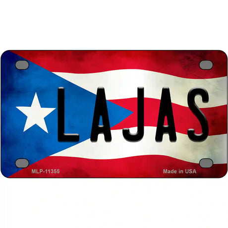 Lajas Puerto Rico Flag License Plate Metal Novelty 4" x 2.2" (MLP)