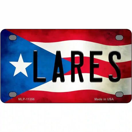 Lares Puerto Rico Flag License Plate Metal Novelty 4" x 2.2" (MLP)