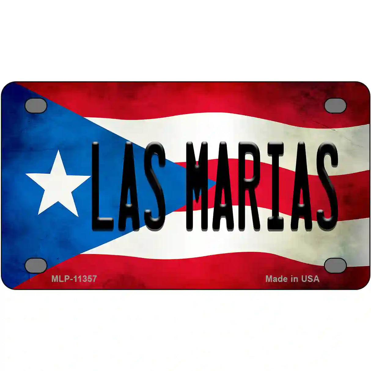 Las Marias Puerto Rico Flag License Plate Metal Novelty 4" x 2.2" (MLP)