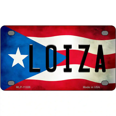 Loiza Puerto Rico Flag License Plate Metal Novelty 4" x 2.2" (MLP)