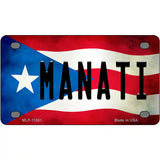 Manati Puerto Rico Flag License Plate Metal Novelty 4" x 2.2" (MLP)