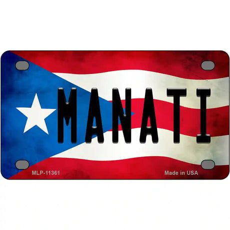 Manati Puerto Rico Flag License Plate Metal Novelty 4" x 2.2" (MLP)