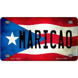 Maricao Puerto Rico Flag License Plate Metal Novelty 4" x 2.2" (MLP)