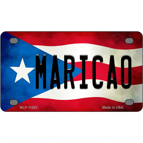 Maricao Puerto Rico Flag License Plate Metal Novelty 4" x 2.2" (MLP)