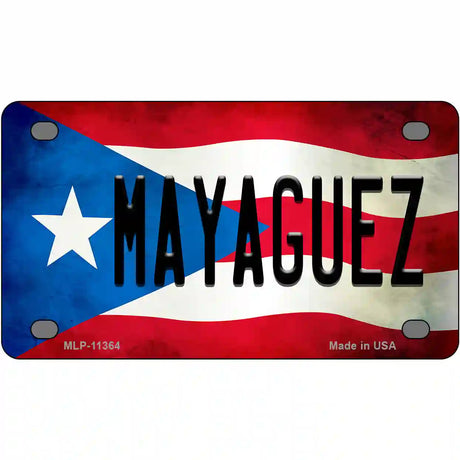 Mayaguez Puerto Rico Flag License Plate Metal Novelty 4" x 2.2" (MLP)