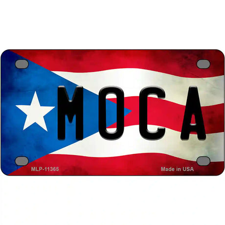 Moca Puerto Rico Flag License Plate Metal Novelty 4" x 2.2" (MLP)