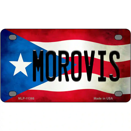 Morovis Puerto Rico Flag License Plate Metal Novelty 4" x 2.2" (MLP)