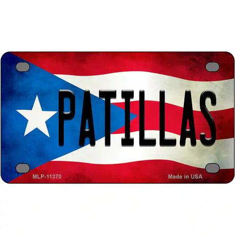 Patillas Puerto Rico Flag License Plate Metal Novelty 4" x 2.2" (MLP)