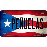 Penuelas Puerto Rico Flag License Plate Metal Novelty 4" x 2.2" (MLP)