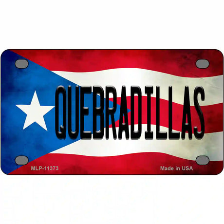 Quebradillas Puerto Rico Flag License Plate Metal Novelty 4" x 2.2" (MLP)