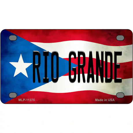 Rio Grande Puerto Rico Flag License Plate Metal Novelty 4" x 2.2" (MLP)