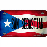 San Sebastian Puerto Rico Flag License Plate Metal Novelty 4" x 2.2" (MLP)