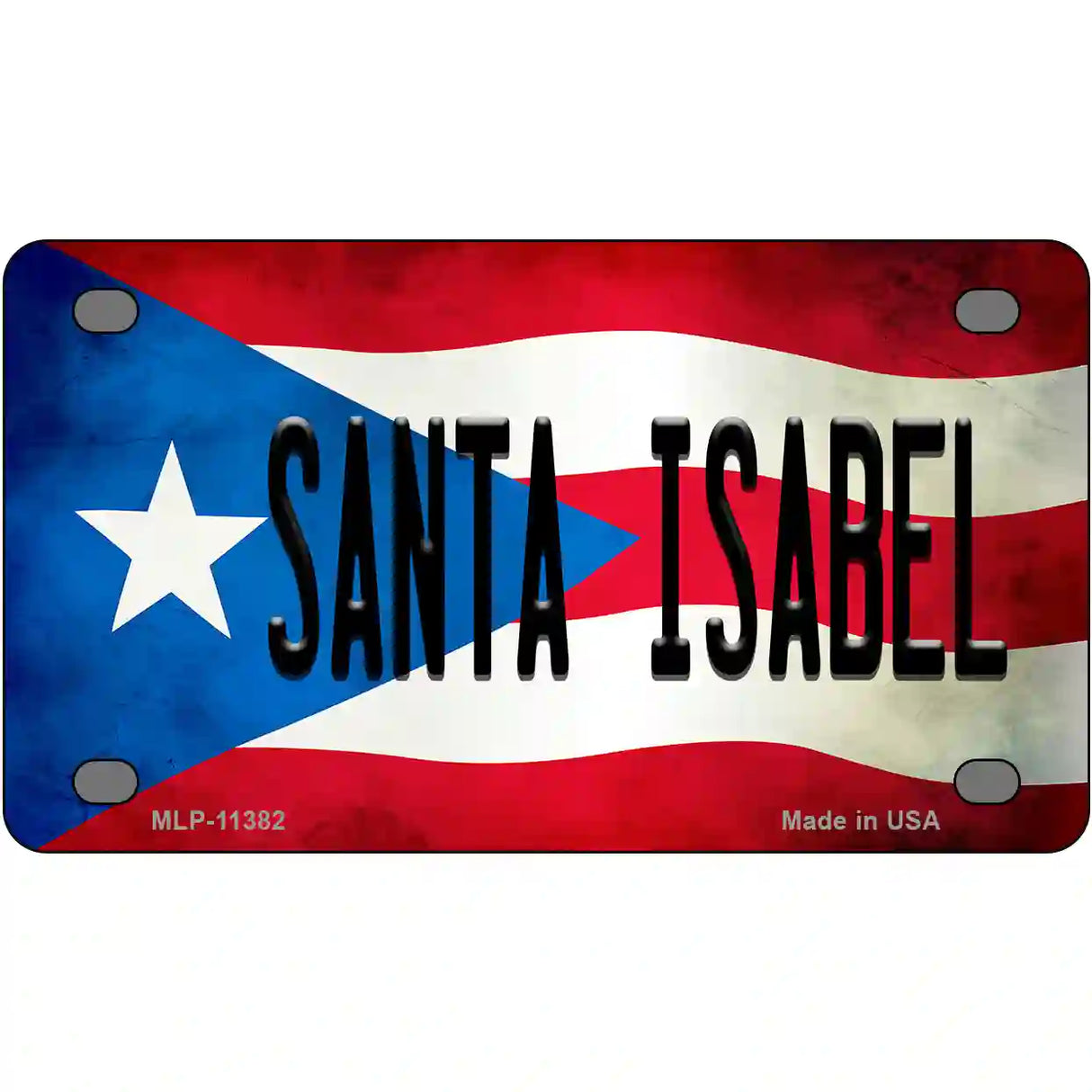 Santa Isabel Puerto Rico Flag License Plate Metal Novelty 4" x 2.2" (MLP)