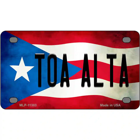 Toa Alta Puerto Rico Flag License Plate Metal Novelty 4" x 2.2" (MLP)