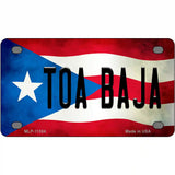 Toa Baja Puerto Rico Flag License Plate Metal Novelty 4" x 2.2" (MLP)