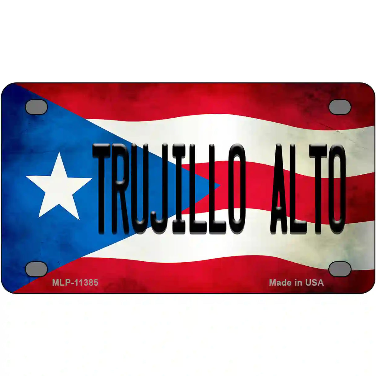 Trujillo Alto Puerto Rico Flag License Plate Metal Novelty 4" x 2.2" (MLP)