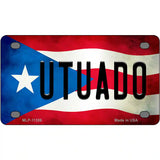 Utuado Puerto Rico Flag License Plate Metal Novelty 4" x 2.2" (MLP)