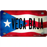 Vega Baja Puerto Rico Flag License Plate Metal Novelty 4" x 2.2" (MLP)