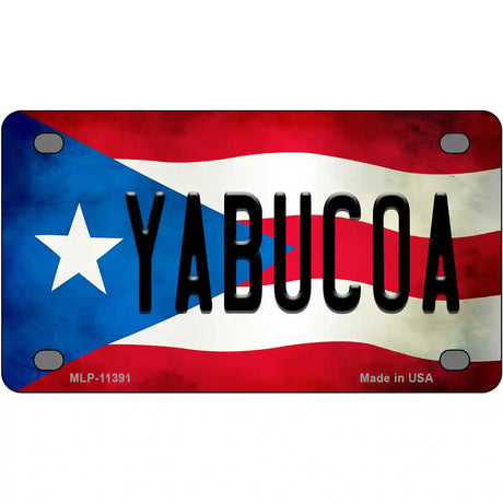 Yabucoa Puerto Rico Flag License Plate Metal Novelty 4" x 2.2" (MLP)