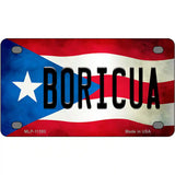 Boricua Puerto Rico Flag License Plate Metal Novelty 4" x 2.2" (MLP)