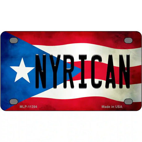 Nyrican Puerto Rico Flag License Plate Metal Novelty 4" x 2.2" (MLP)