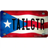 Tailgtr Puerto Rico Flag License Plate Metal Novelty 4" x 2.2" (MLP)