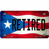 Retired Puerto Rico Flag License Plate Metal Novelty 4" x 2.2" (MLP)