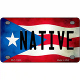 Native Puerto Rico Flag License Plate Metal Novelty 4" x 2.2" (MLP)