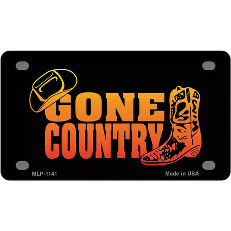 Gone Country Novelty Metal License Plate 4" x 2.2" (MLP)